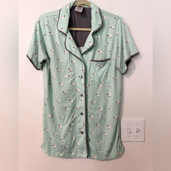 Munki Munki Sheep Printed Pajama Top S - Picture 1 of 6